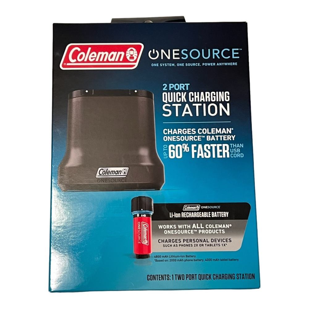 BRAND NEW Coleman OneSource Rechargeable 2 port Battery Quick Charging‎ Station